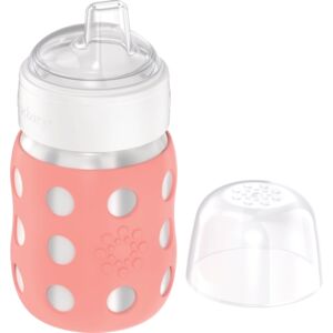 lifefactory Biberon col large bouchon Soft Sippy inox 235 ml, cantaloupe