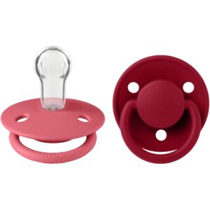 BIBS® BIBS Sucette De Lux Ruby/Coral silicone 0-36 m, lot de 2