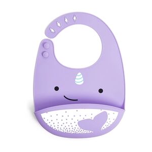 SkipHop Bavoir enfant zoo narval silicone