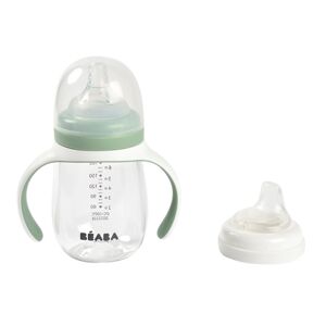 BEABAA® Biberon dapprentissage 2en1 tritane vert sauge 210 ml