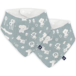 Alvi® Bandana bebe animaux zoo bleu/blanc lot de 2