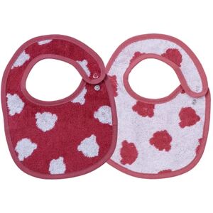 WÖRNER SÜDFROTTIER Bavoir bebe boutons-pression Teddy rouge 22x29 cm lot de 2