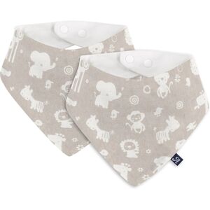 Alvi® Bandana bebe animaux zoo taupe lot de 2