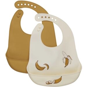 CeLaVi Bavoir bebe silicone Harvest Gold lot de 2