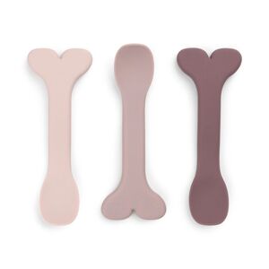 Done by Deer? Cuillere enfant Wally silicone rose, lot de 3