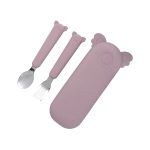 the cotton cloud Couverts bebe et etui Zoe the Koala inox dusty pink