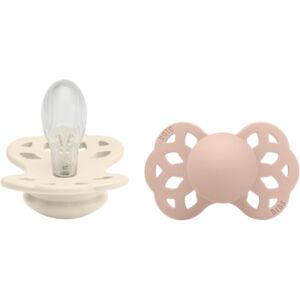 BIBS® Sucette Infinity tetine symetrique 6-18 mois Ivory & Blush lot de 2