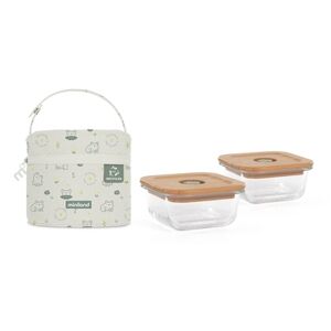 miniland Pack pots de conservation repas sac de transport eco square frog