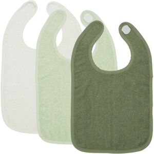 MEYCO Bavoir bebe scratch eponge Uni White/Soft Green/Forest lot de 3