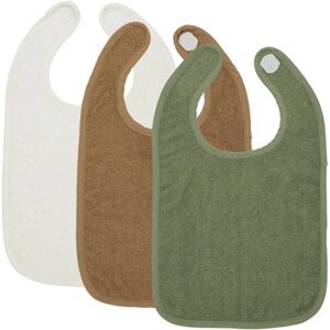 MEYCO Bavoir bebe scratch eponge White/Toffee/Forest lot de 3