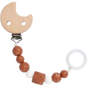 LÄSSIG Attache-tétine wood/silicone Little Universe brown