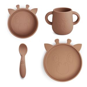 nuuroo Kit vaisselle enfant Lykke girafe Chocolate Malt 4 pièces