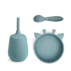 nuuroo Kit vaisselle enfant Blue girafe silicone Lead 3 pieces