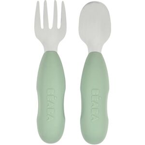 BEABA® Couverts enfant inox vert sauge lot de 2