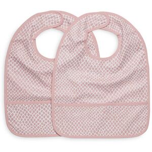 Jollein Bavoir Imperméable velcro Snake Rose Pale (2pcs) - Bavoir imperméable