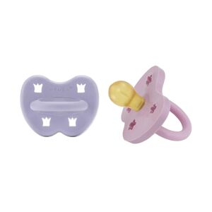 Hevea Tétine physiologique caoutchouc naturel 3-36 mois - Violet et Rose (2pcs) - Accessoires sucette