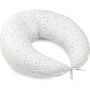 Cambrass Coussin d'allaitement pour bébé en forme de demi-lune Oreiller d'allaitement avec rembourrage en micro-perles qui offrent un meilleur repos et relaxation 80 x 185 x 16 cm Lapin beige - Publicité