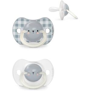 Suavinex , Lot de 2 Sucettes pour Nouveau-nés et Bébés 0/6 Mois, Sucettes Phosphorescentes, Idéal Nuit, avec Tétine Symétrique SX Pro en Silicone, Réversible, Douce et Souple, Night and Day, Bleu - Publicité