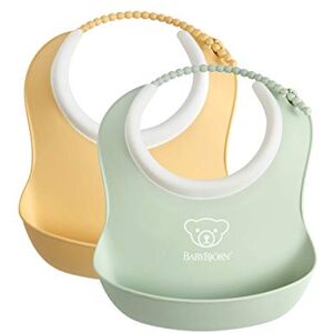 BabyBjörn Mini Bavoir lot de 2, Jaune pastel/Vert pastel - Publicité