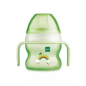 MAM Tasse à bec souple 6+ mois (150 ml) verte – Tasse d'apprentissage à bec souple pour bébé – Bec anti-fuite et gobelet avec poignées ergonomiques - Publicité