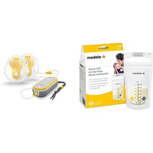 Medela Tire-lait électrique double connecté  Freestyle Flex Design suisse, chargeur USB, téterelles PersonalFit,connexion à l'application My + Sachet de conservation pour lait maternel - Publicité