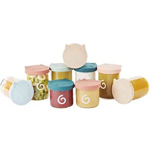 Babymoov ISY BOWLS 9 Pots de Conservation en Verre Borosilicate Ultra Résistant, 6 Pots Gradués 250ml et 3 de 120ml, Hermétiques et 100% Recyclables - Publicité