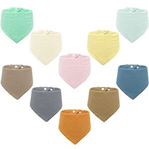 Bavoirs Bebe Lot de 8 Bavoir Bandana Bébé Triangle pour Garçons Filles,  Bavoir Naissance Coton avec Boutons Pression Réglables, Doux et Super