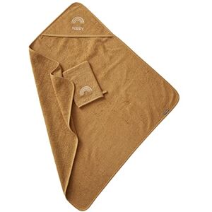 Vertbaudet Cape de bain + gant de toilette Oeko-Tex® ocre 80X80… - Publicité