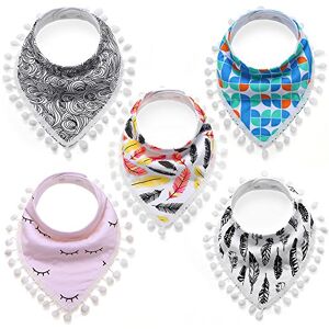 Jane Lot de 5 Bandanas Dribble Bavoirs pour Bébés Bambins 100% Coton Soft Absorbant Dentition par  (B) - Publicité