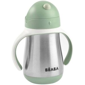 Beaba, Biberon/tasse D'apprentissage/gourde Bébé 2 En 1, Tasse Paille Enfant, Inox 100% Étanche, Anti-fuite, 250ml, Vert Sauge Vert TU - Publicité