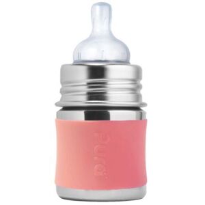 Biberon évolutif en inox Rose (150 ml)