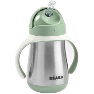 Béaba Tasse à paille en inox vert sauge (250 ml) - Publicité