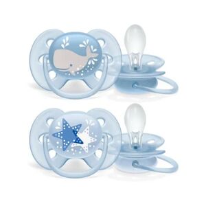 Avent Sucettes Ultra Soft Baleine Etoile 6-18M 2uts