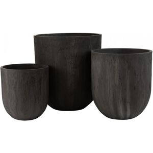 Set 3 Vases Ronds Ceramique Haut Noir - Publicité