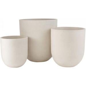 Set 3 Vases Ronds Ceramique Haut Blanc - Publicité