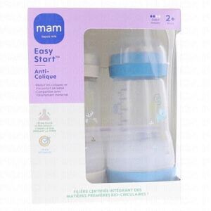 MAM Easy Start Anti-Colique biberon débit 2 260ml lot de 2 ocean et sable - Publicité