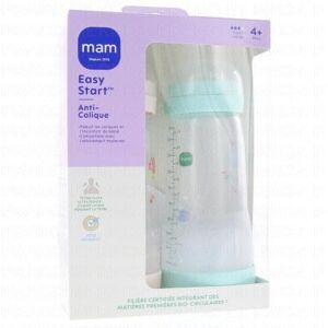 MAM Easy Start Anti-Colique biberon débit 3 320ml lot de 2 vert et sable - Publicité