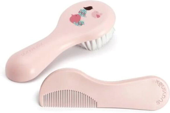 Suavinex Soin Set Brosse + Peigne Rose