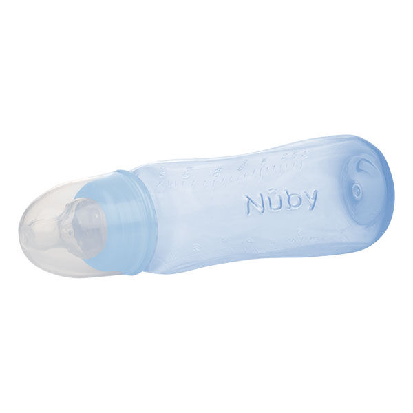 Nuby Biberon PP Tétine Débit Moyen Bleu 240ml