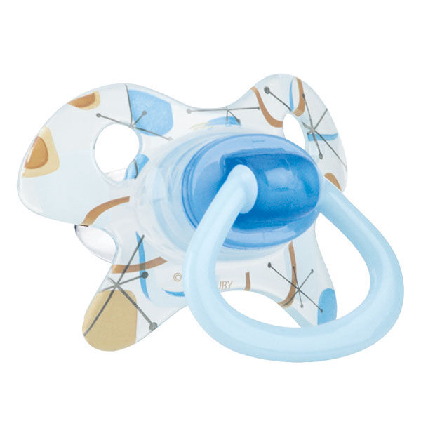 Nuby Sucette GEO Silicone Orthodontique Bleu 0-6 mois