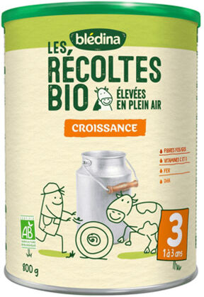 Blédina Récoltes Bio Lait Croissance 3ème âge de 1 à 3 ans 800g