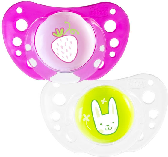 Chicco Pysio Forma Air 16-36m Silicone Lot de 2+ Boite de Stérilisation Fraise Lapin