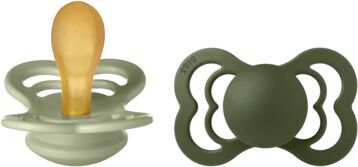 BIBS® BIBS Sucette Supreme Sage / Hunter Green Latex 6-36 mois, 2 pcs.