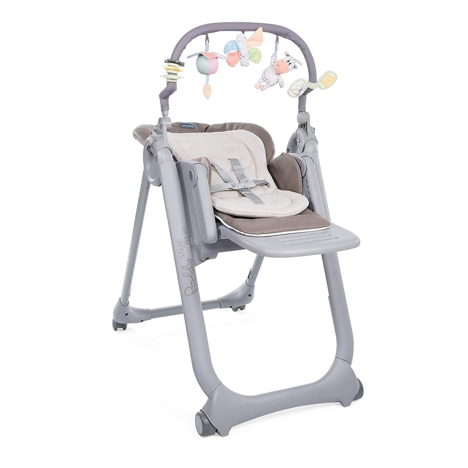 Chicco Chaise Haute Bébé Polly Magic Relax 4 Roues Cocoa Dossier Inclinable