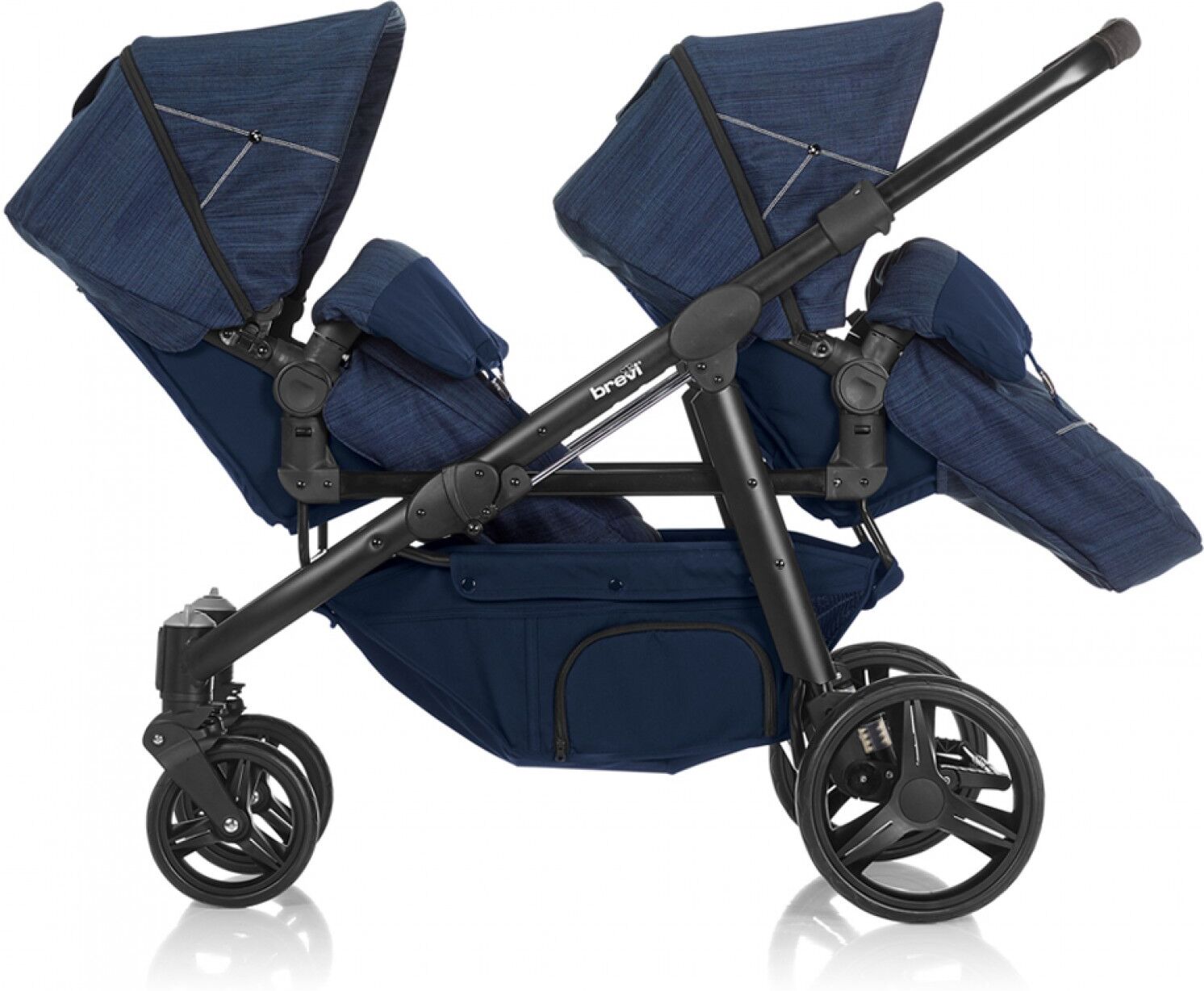 Brevi Twin Stroller Brevi Ovo Twin Blue Jeans