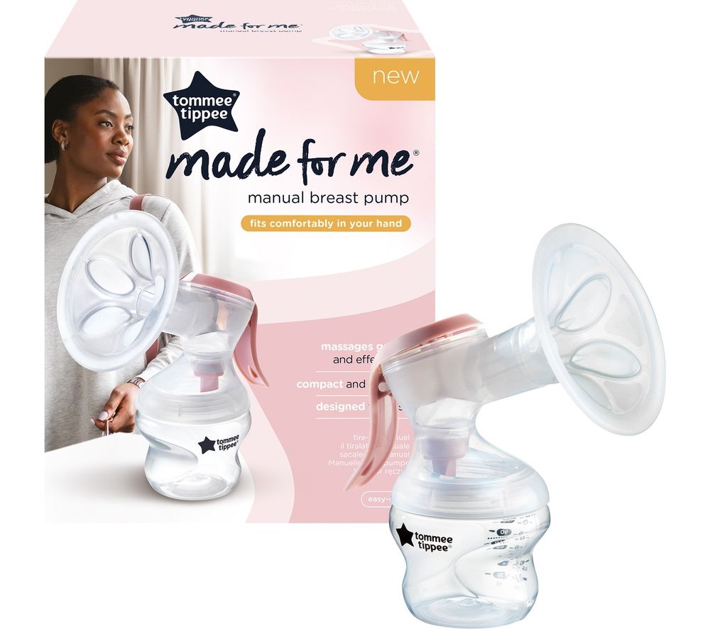 TOMMEE TIPPEE Made for Me Single Manual Breast Pump - White &amp; Purple, White