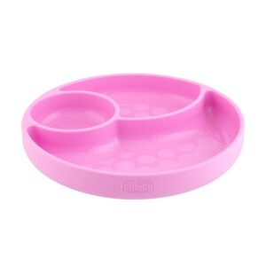 Chicco Piatto in Silicone con Ventosa Colore Rosa, 1 Pezzo