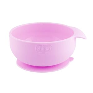 Chicco Ciotola in Silicone per Alimenti Semiliquidi Colore Rosa, 1 Pezzo