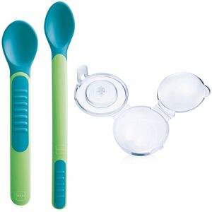 mam heat sensitive spoons & cover cucchiaini con coperchio neutro, 2 pezzi