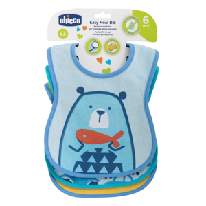 Chicco Bavagline Pappa 6M+ 3 Pezzi Azzurro